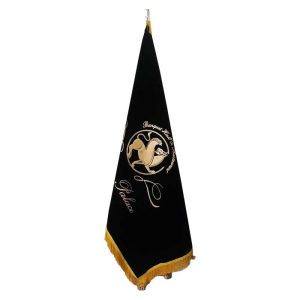 چاپ پرچم برجسته مشکی طلایی